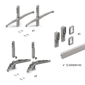 EMUCA KIT DE SOPORTES PARA 1 ESTANTE DE MADERA, 1 MÓDULO Y 1 BARRA DE COLGAR DE LONGITUD 1M ZERO, ZAMAK, PINTADO CO