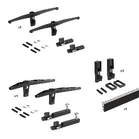 EMUCA KIT DE SOPORTES PARA 1 ESTANTE DE MADERA, 1 MÓDULO Y 1 BARRA DE COLGAR DE LONGITUD 1M ZERO, ZAMAK, PINTADO CO