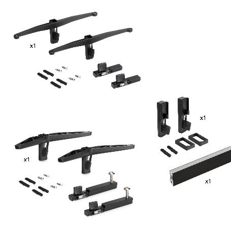 EMUCA KIT DE SOPORTES PARA 1 ESTANTE DE MADERA, 1 MÓDULO Y 1 BARRA DE COLGAR DE LONGITUD 1M ZERO, ZAMAK, PINTADO CO