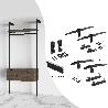 EMUCA KIT DE SOPORTES PARA 1 ESTANTE DE MADERA, 1 MÓDULO Y 1 BARRA DE COLGAR DE LONGITUD 1M ZERO, ZAMAK, PINTADO CO