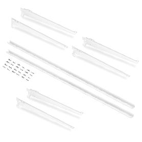 EMUCA KIT PARA 3 ESTANTES CON SOPORES Y PERFILES DE FIJACIÓN A PARED JAGMET, LONGITUD 380MM, ACERO, PINTADO BLANCO