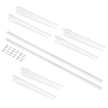 EMUCA KIT PARA 3 ESTANTES CON SOPORES Y PERFILES DE FIJACIÓN A PARED JAGMET, LONGITUD 380MM, ACERO, PINTADO BLANCO