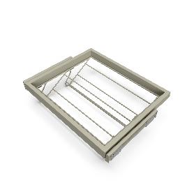 EMUCA KIT DE ZAPATERO METÁLICO Y BASTIDOR DE GUÍAS CON CIERRE SUAVE PARA ARMARIO, REGULABLE, MÓDULO 600MM, GRIS PIE
