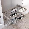 EMUCA KIT DE ZAPATERO METÁLICO Y BASTIDOR DE GUÍAS CON CIERRE SUAVE PARA ARMARIO, REGULABLE, MÓDULO 600MM, GRIS PIE