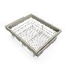 EMUCA KIT DE CESTA DE ALAMBRE Y BASTIDOR DE GUÍAS CON CIERRE SUAVE PARA ARMARIO, REGULABLE, MÓDULO 600MM, GRIS PIED
