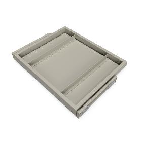 EMUCA KIT DE BANDEJA Y BASTIDOR DE GUÍAS CON CIERRE SUAVE PARA ARMARIOS, REGULABLE, MÓDULO 600MM, GRIS PIEDRA