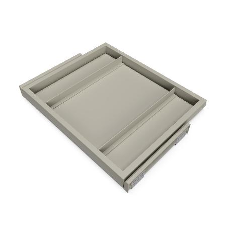 EMUCA KIT DE BANDEJA Y BASTIDOR DE GUÍAS CON CIERRE SUAVE PARA ARMARIOS, REGULABLE, MÓDULO 600MM, GRIS PIEDRA