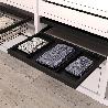 EMUCA KIT DE BANDEJA Y BASTIDOR DE GUÍAS CON CIERRE SUAVE PARA ARMARIOS, REGULABLE, MÓDULO 600MM, NEGRO TEXTURIZADO
