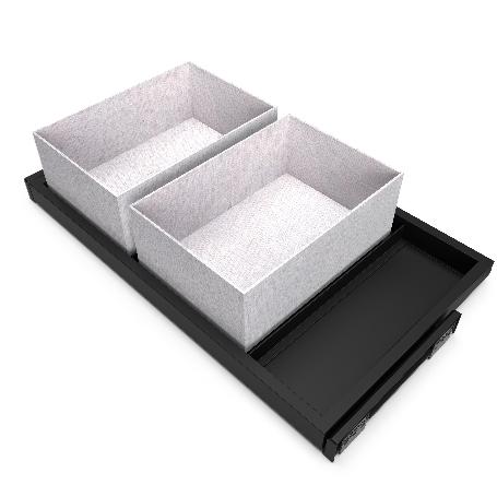 EMUCA KIT DE BANDEJA, 2 CESTOS ORGANIZADORES Y BASTIDOR DE GUÍAS CON CIERRE SUAVE PARA ARMARIOS, REGULABLE, MÓDULO 