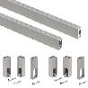EMUCA LOTE DE 2 BARRAS PARA ARMARIO LUXE DE LONGITUD 1.15M CON SOPORTES, ALUMINIO Y PLÁSTICO, PINTADO COLOR GRIS PI