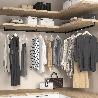 EMUCA LOTE DE 2 BARRAS PARA ARMARIO LUXE DE LONGITUD 0.75M CON SOPORTES, ALUMINIO Y PLÁSTICO, PINTADO NEGRO TEXTURI