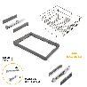 EMUCA KIT DE CAJÓN DE ALAMBRE Y BASTIDOR REGULABLE QUARTZ PARA ARMARIOS, GUÍAS DE CIERRE SUAVE Y EXTRACCIÓN TOTAL, 
