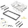 EMUCA KIT DE CAJÓN DE ALAMBRE Y BASTIDOR REGULABLE QUARTZ PARA ARMARIOS, GUÍAS DE CIERRE SUAVE Y EXTRACCIÓN TOTAL, 