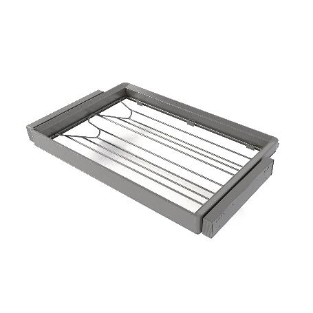 EMUCA KIT DE CAJÓN ZAPATERO Y BASTIDOR REGULABLE QUARTZ PARA ARMARIOS, GUÍAS DE CIERRE SUAVE Y EXTRACCIÓN TOTAL, MÓ