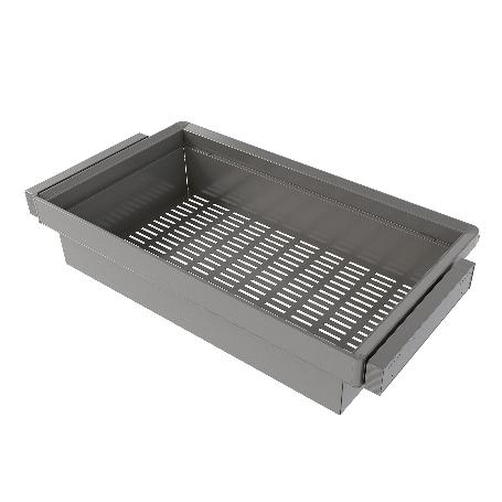 EMUCA KIT DE CAJÓN METÁLICO Y BASTIDOR REGULABLE QUARTZ PARA ARMARIOS, GUÍAS DE CIERRE SUAVE Y EXTRACCIÓN TOTAL, MÓ