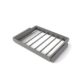 EMUCA KIT DE PANTALONERO DE 7 VARILLAS Y BASTIDOR REGULABLE QUARTZ PARA ARMARIOS, GUÍAS DE CIERRE SUAVE Y EXTRACCIÓ