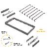 EMUCA KIT DE PANTALONERO DE 7 VARILLAS Y BASTIDOR REGULABLE QUARTZ PARA ARMARIOS, GUÍAS DE CIERRE SUAVE Y EXTRACCIÓ