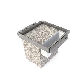 EMUCA KIT DE BANDEJA AUXILIAR, CESTO Y BASTIDOR REGULABLE QUARTZ PARA ARMARIOS, GUÍAS DE CIERRE SUAVE Y EXTRACCIÓN 