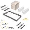 EMUCA KIT DE 2 BANDEJAS AUXILIARES, 1 CESTO Y BASTIDOR REGULABLE QUARTZ PARA ARMARIOS, GUÍAS DE CIERRE SUAVE Y EXTR