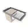 EMUCA KIT DE 2 BANDEJAS AUXILIARES, 1 CESTO Y BASTIDOR REGULABLE QUARTZ PARA ARMARIOS, GUÍAS DE CIERRE SUAVE Y EXTR
