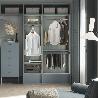 EMUCA KIT DE PANTALONERO DE 7 VARILLAS, CESTO Y BASTIDOR REGULABLE QUARTZ PARA ARMARIOS, GUÍAS DE CIERRE SUAVE Y EX