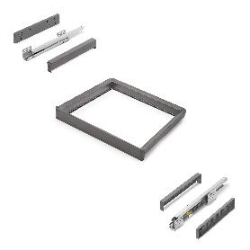 EMUCA BASTIDOR CON GUÍAS DE CIERRE SUAVE Y EXTRACCIÓN TOTAL PARA ACCESORIOS DE ARMARIO QUARTZ, 562-588MM, ALUMINIO 