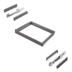 EMUCA BASTIDOR CON GUÍAS DE CIERRE SUAVE Y EXTRACCIÓN TOTAL PARA ACCESORIOS DE ARMARIO QUARTZ, 612-638MM, ALUMINIO 