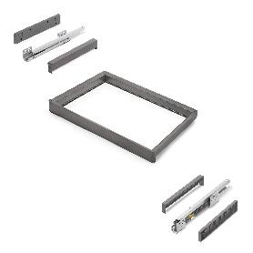 EMUCA BASTIDOR CON GUÍAS DE CIERRE SUAVE Y EXTRACCIÓN TOTAL PARA ACCESORIOS DE ARMARIO QUARTZ, 662-688MM, ALUMINIO 