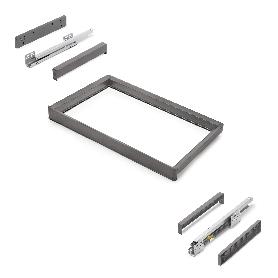 EMUCA BASTIDOR CON GUÍAS DE CIERRE SUAVE Y EXTRACCIÓN TOTAL PARA ACCESORIOS DE ARMARIO QUARTZ, 712-738MM, ALUMINIO 