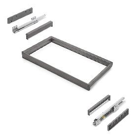 EMUCA BASTIDOR CON GUÍAS DE CIERRE SUAVE Y EXTRACCIÓN TOTAL PARA ACCESORIOS DE ARMARIO QUARTZ, 762-788MM, ALUMINIO 