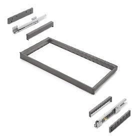 EMUCA BASTIDOR CON GUÍAS DE CIERRE SUAVE Y EXTRACCIÓN TOTAL PARA ACCESORIOS DE ARMARIO QUARTZ, 812-838MM, ALUMINIO 