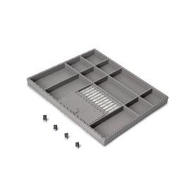 EMUCA CAJÓN ORGANIZADOR PARA ARMARIOS Y VESTIDORES QUARTZ, 540 (M70), PIEL ECOLÓGICA Y MADERA, TITANIO
