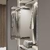 EMUCA ESPEJO EXTRAÍBLE PARA INTERIOR DE ARMARIO QUARTZ, CON GIRO 180°, 1.000X300MM, ALUMINIO, VIDRIO Y ACERO, TITAN
