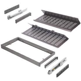 EMUCA KIT DE CAJÓN ZAPATERO EXTRAÍBLE PARA ARMARIOS QUARTZ, REGULABLE, MÓDULO 900MM, ACERO, ALUMINIO Y PLÁSTICO, TI