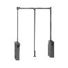 EMUCA COLGADOR ABATIBLE PARA ARMARIO SWAY, ANCHO REGULABLE 600 - 830MM, ACERO, ALUMINIO Y PLÁSTICO, PINTADO TITANIO