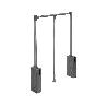 EMUCA COLGADOR ABATIBLE PARA ARMARIO SWAY, ANCHO REGULABLE 600 - 830MM, ACERO, ALUMINIO Y PLÁSTICO, PINTADO TITANIO