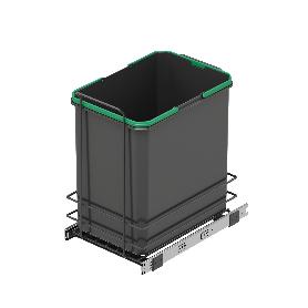 EMUCA CONTENEDOR DE RECICLAJE PARA FIJACIÓN INFERIOR Y EXTRACCIÓN MANUAL EN MUEBLE DE COCINA RECYCLE 1X35LITROS, PL