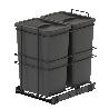 EMUCA CONTENEDOR DE RECICLAJE PARA FIJACIÓN INFERIOR Y EXTRACCIÓN MANUAL EN MUEBLE DE COCINA RECYCLE 2X35LITROS, PL