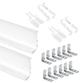 EMUCA KIT DE 2 PERFILES SUPERIORES GOLA PARA MUEBLES DE COCINA, LONGITUD 2,35M, CON ACCESORIOS, ALUMINIO, PINTADO B