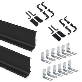 EMUCA KIT DE 2 PERFILES SUPERIORES GOLA PARA MUEBLES DE COCINA, LONGITUD 2,35M, CON ACCESORIOS, ALUMINIO, PINTADO N