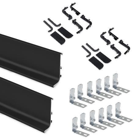 EMUCA KIT DE 2 PERFILES SUPERIORES GOLA PARA MUEBLES DE COCINA, LONGITUD 2,35M, CON ACCESORIOS, ALUMINIO, PINTADO N