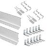 EMUCA KIT DE 2 PERFILES SUPERIORES GOLA PARA MUEBLES DE COCINA, LONGITUD 2,35M, CON ACCESORIOS, ALUMINIO, ANODIZADO