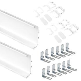 EMUCA KIT DE 2 PERFILES CENTRALES GOLA PARA MUEBLES DE COCINA, LONGITUD 2,35M, CON ACCESORIOS, ALUMINIO, PINTADO BL