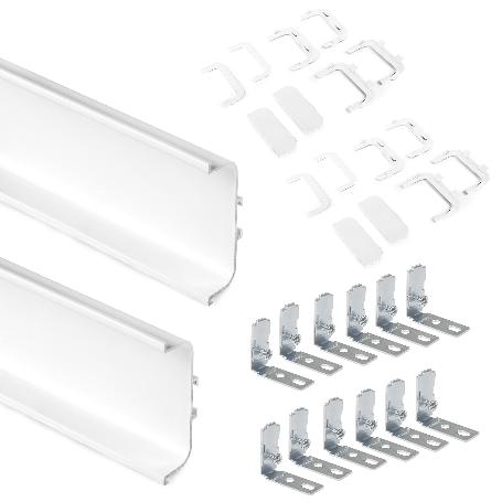 EMUCA KIT DE 2 PERFILES CENTRALES GOLA PARA MUEBLES DE COCINA, LONGITUD 2,35M, CON ACCESORIOS, ALUMINIO, PINTADO BL