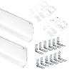 EMUCA KIT DE 2 PERFILES CENTRALES GOLA PARA MUEBLES DE COCINA, LONGITUD 2,35M, CON ACCESORIOS, ALUMINIO, PINTADO BL