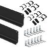 EMUCA KIT DE 2 PERFILES CENTRALES GOLA PARA MUEBLES DE COCINA, LONGITUD 2,35M, CON ACCESORIOS, ALUMINIO, PINTADO NE