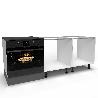 EMUCA LOTE DE 4 PERFILES TRAVESAÑOS PARA MUEBLES DE COCINA ALBEAM, CON ACCESORIOS PARA ATORNILLAR, ALUMINIO Y PLÁST