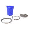 EMUCA CUBO DE BASURA EMPOTRABLE PARA ENCIMERA DE COCINA RECYCLE, 1 VASO EXTRAÍBLE DE 7 LITROS, ACERO INOXIDABLE Y P