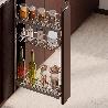 EMUCA BOTELLERO EXTRAÍBLE SUPRAMAX CON CIERRE SUAVE, LATERAL IZQUIERDO, 3 BANDEJAS, MÓDULO 150MM, ACERO, CROMADO