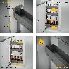 EMUCA BOTELLERO LATERAL EXTRAÍBLE HARMONY CON CIERRE SUAVE, MÓDULO ANCHO 150MM ALTO 800MM, ACERO Y MADERA, GRIS ANT